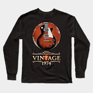 1974 Vintage Guitar - 50th Birthday Gift Long Sleeve T-Shirt